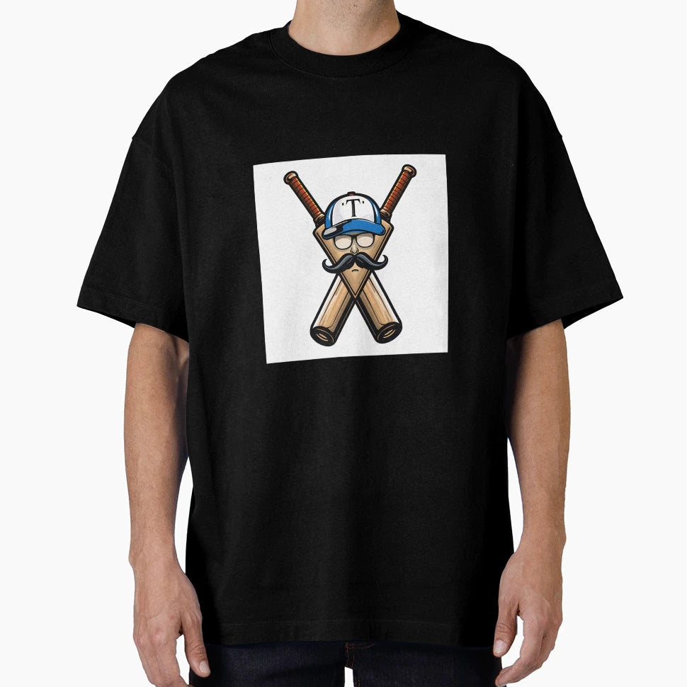 Illustration Crossed Bats T-Shirt - Trendy Graphic for Adults - T-Shirt, Sweatshirt, Hoodie