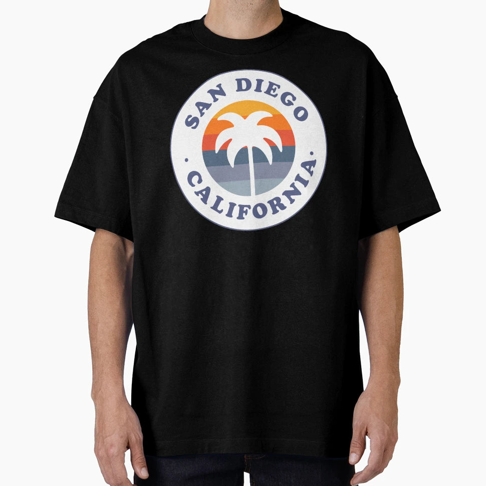 San Diego California Ca Sunset Palm Tree T-Shirt - Trendy Graphic Unisex - T-Shirt, Sweatshirt, Hoodie