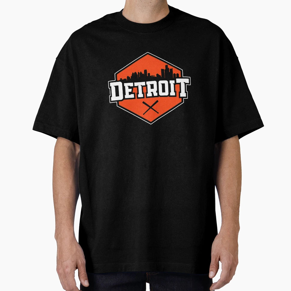 Detroit Baseball Modern City Skyline T-Shirt - Trendy Graphic for Adults - T-Shirt, Sweatshirt, Hoodie
