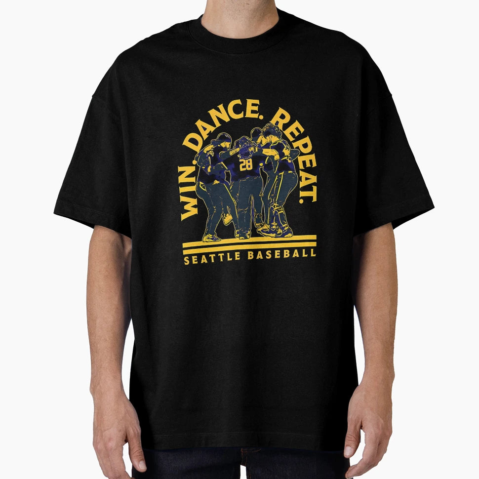 Seattle Baseball Win Dance Repeat T-Shirt - Streetwear Style for Adults - T-Shirt, Sweatshirt, Hoodie