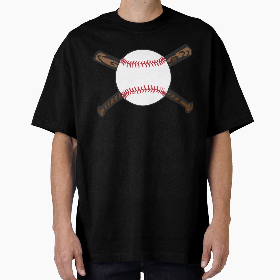 Baseball And Baseball Bat Face T-Shirt - Casual Everyday Wear Men Women - T-Shirt, Sweatshirt, Hoodie