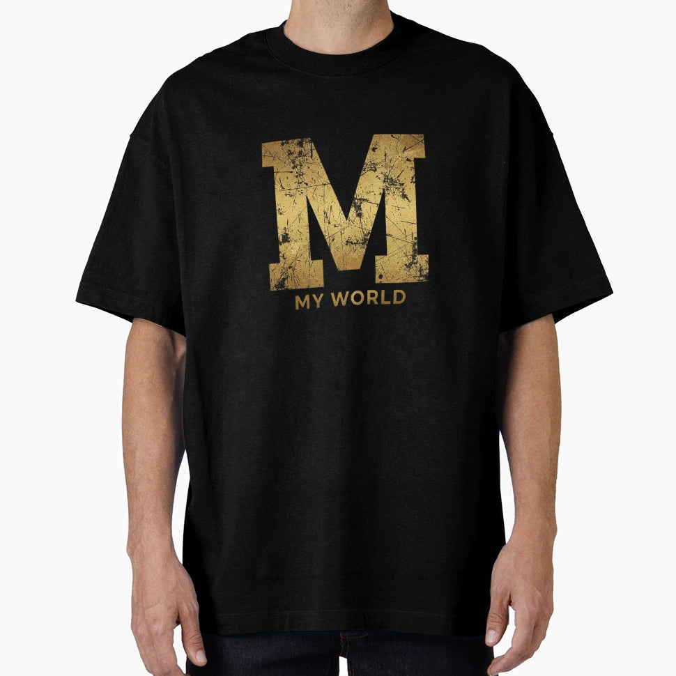 M Is Mom My World Gold Foil Tribute T-Shirt - Graphic Print Unisex - T-Shirt, Sweatshirt, Hoodie