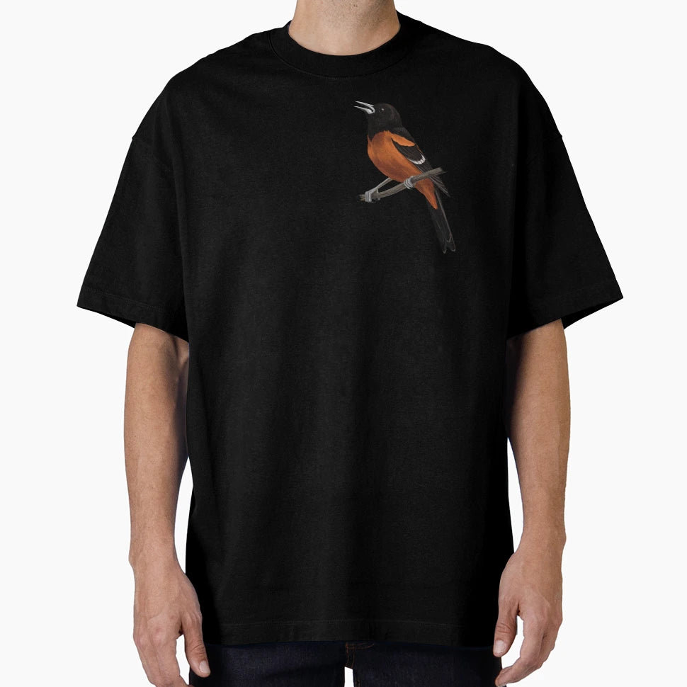 Male Orchard Oriole Singing From T-Shirt - Custom Art Print for Adults - T-Shirt, Sweatshirt, Hoodie