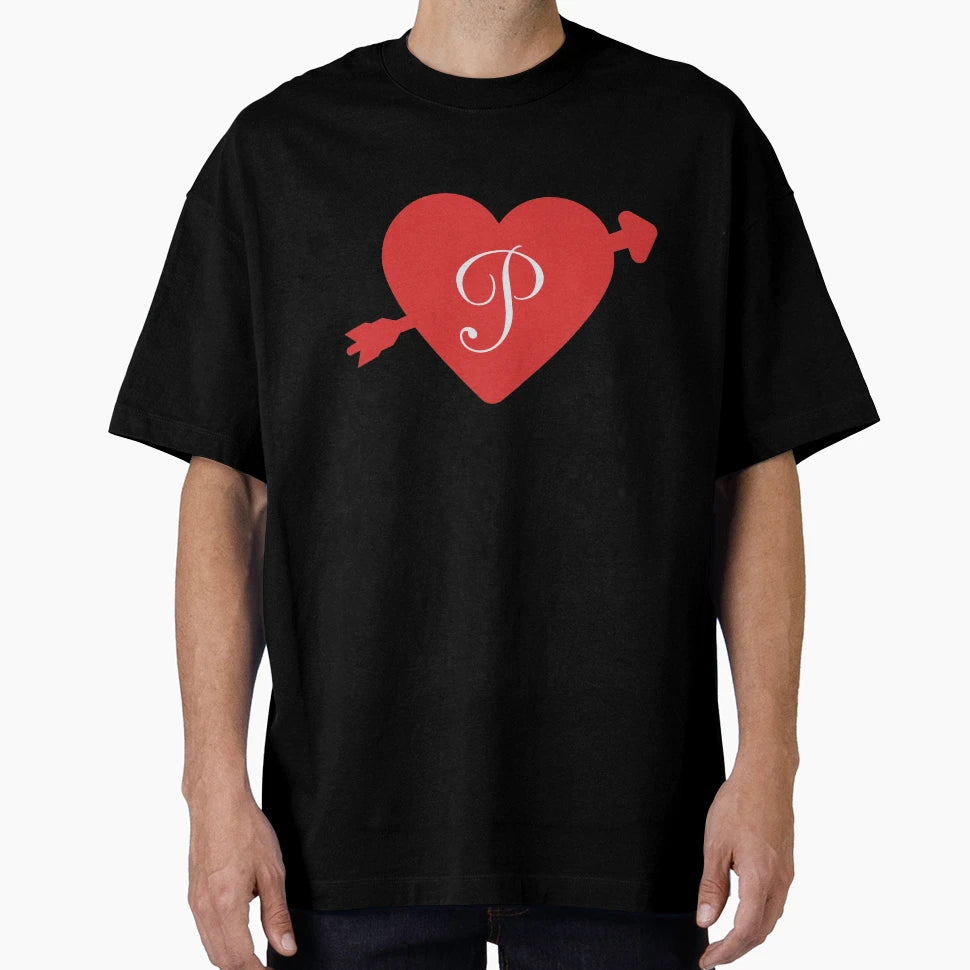 Red Heart Letter P T-Shirt - Trendy Graphic Men Women - T-Shirt, Sweatshirt, Hoodie