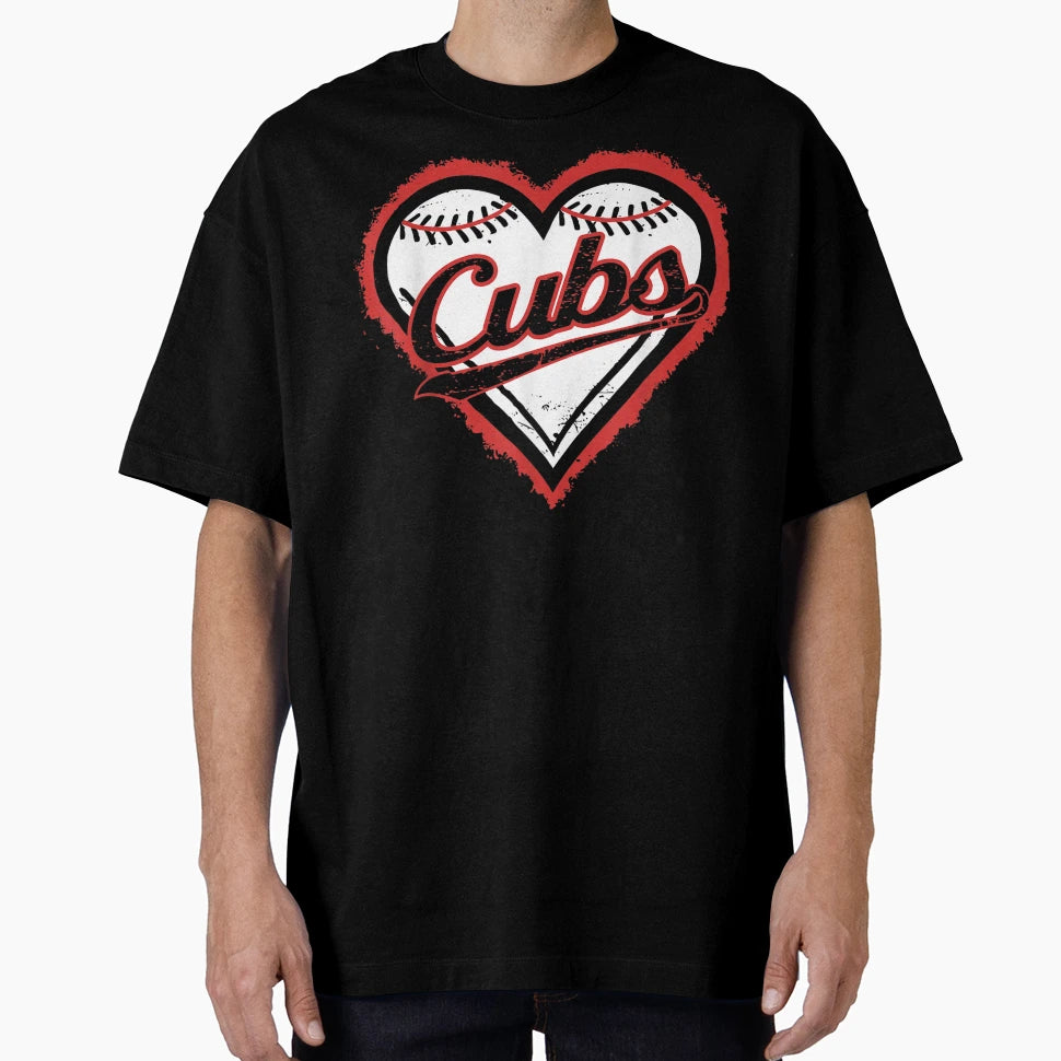 Heart Throwbacks Cubs T-Shirt - Custom Art Print Men Women - T-Shirt, Sweatshirt, Hoodie