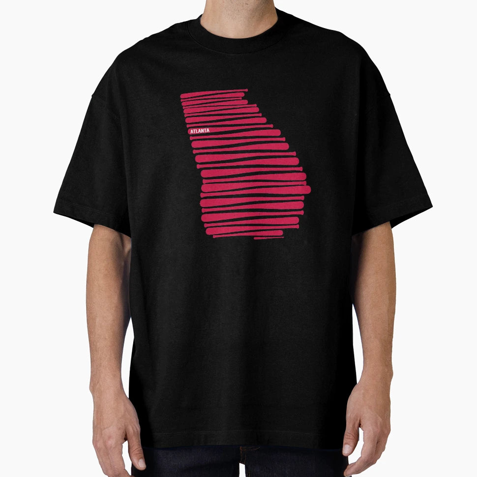 Atlanta Baseball Bat State Outline T-Shirt - Streetwear Style Unisex - T-Shirt, Sweatshirt, Hoodie