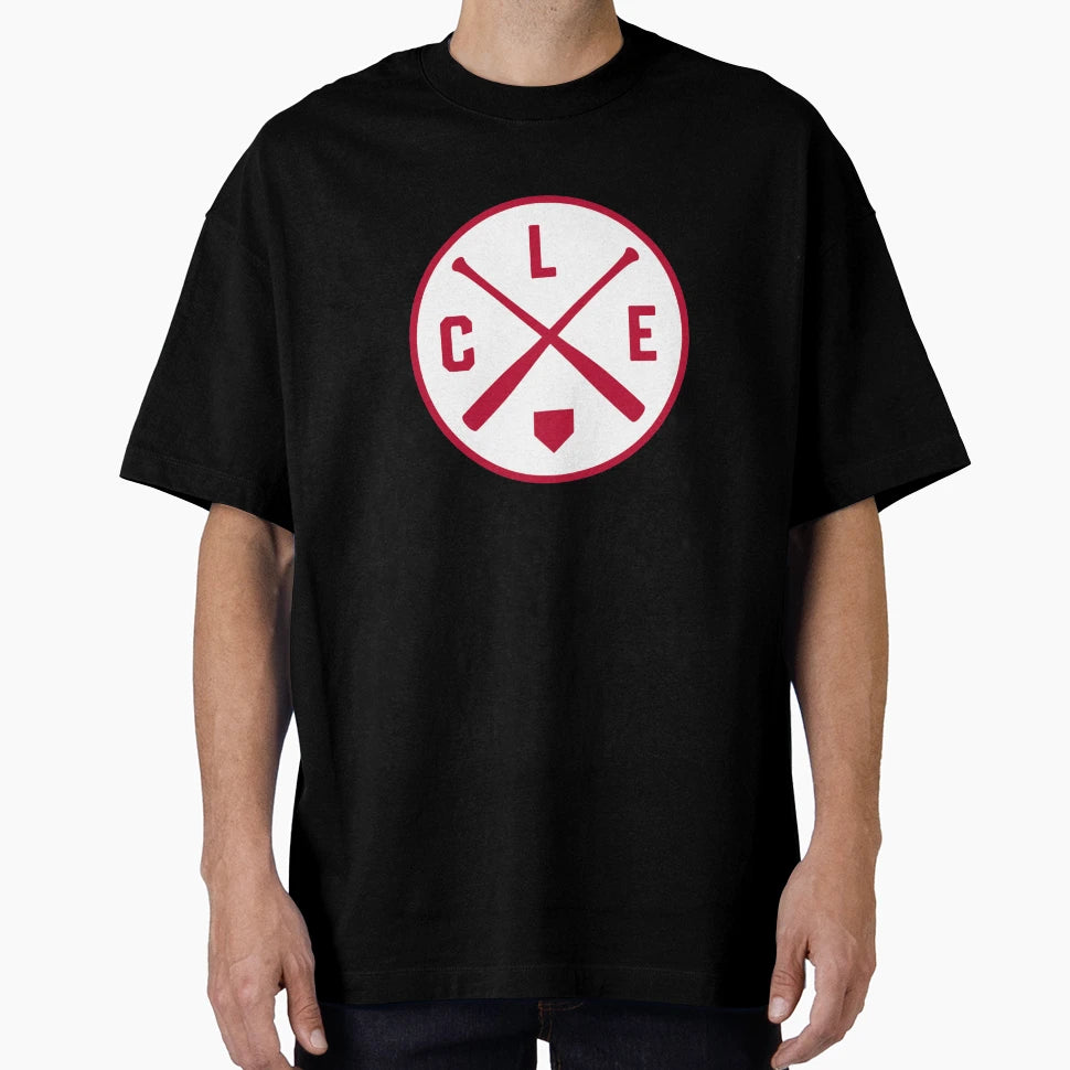 Cleveland Baseball Bat Cle Patch T-Shirt - Casual Everyday Wear Men Women - T-Shirt, Sweatshirt, Hoodie