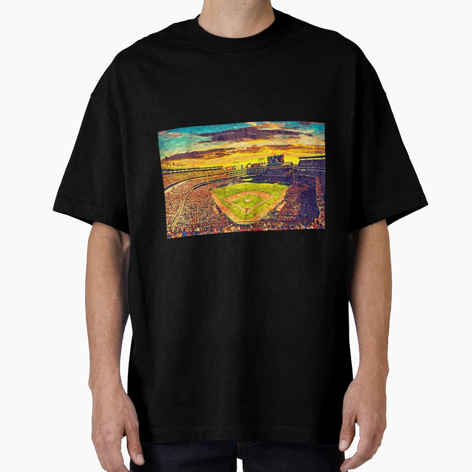 Globe Life Park Arlington Texas Sunset T-Shirt - Novelty Apparel Unisex - T-Shirt, Sweatshirt, Hoodie