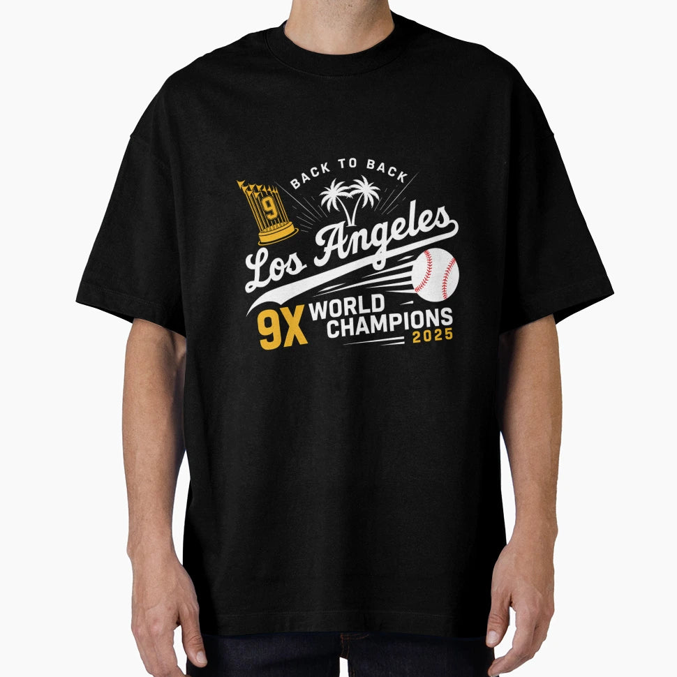 Dodgers Back To Back Champions La T-Shirt - Fun Novelty Design Unisex - T-Shirt, Sweatshirt, Hoodie