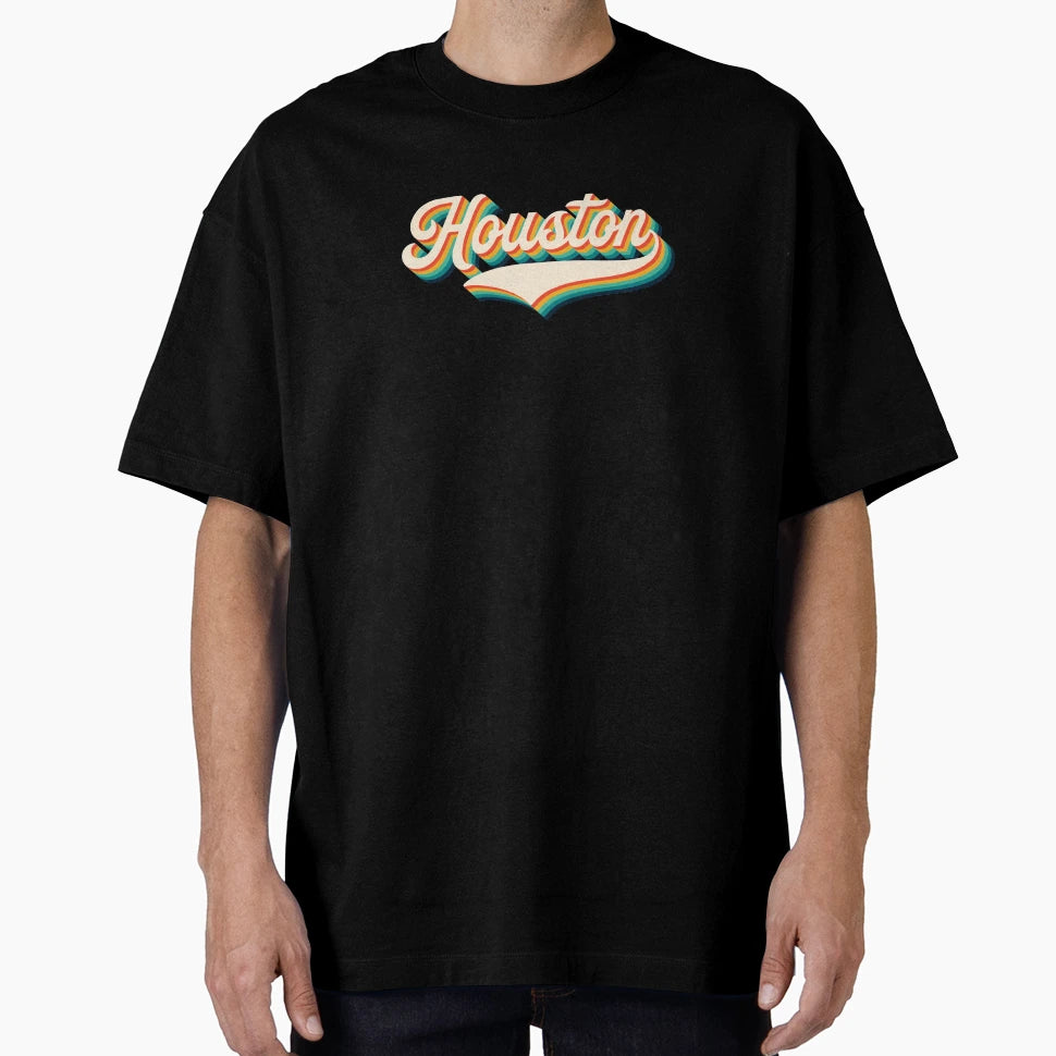 Houston Texas 70S Colorful Gift T-Shirt - Aesthetic Graphic for Adults - T-Shirt, Sweatshirt, Hoodie