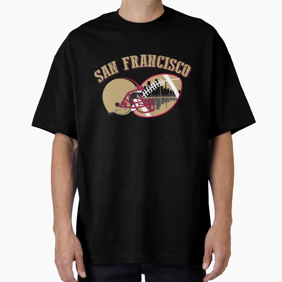 Sf San Francisco Football T-Shirt - Aesthetic Graphic for Adults - T-Shirt, Sweatshirt, Hoodie