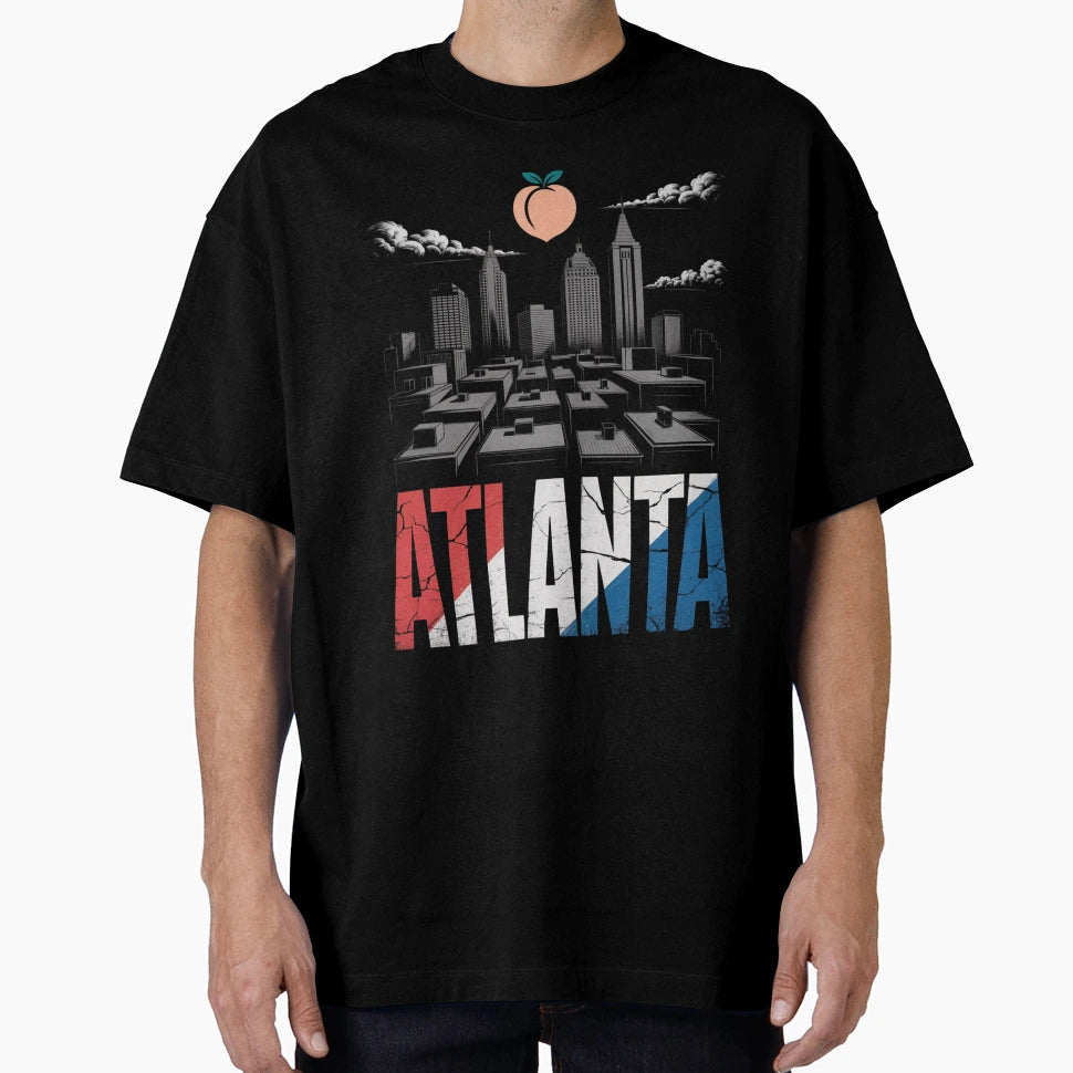 Atlanta Usa Flag Colors T-Shirt - Graphic Print Unisex - T-Shirt, Sweatshirt, Hoodie
