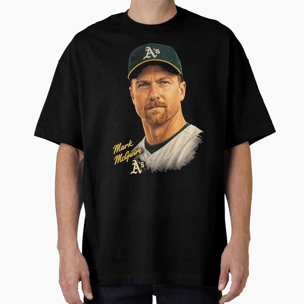 Mark Mcgwire Oakland As Baseball Art T-Shirt - Minimalist Print Unisex - T-Shirt, Sweatshirt, Hoodie