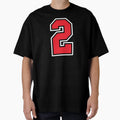 2 Black Red Two Number Jersey T-Shirt - Streetwear Style Unisex - T-Shirt, Sweatshirt, Hoodie