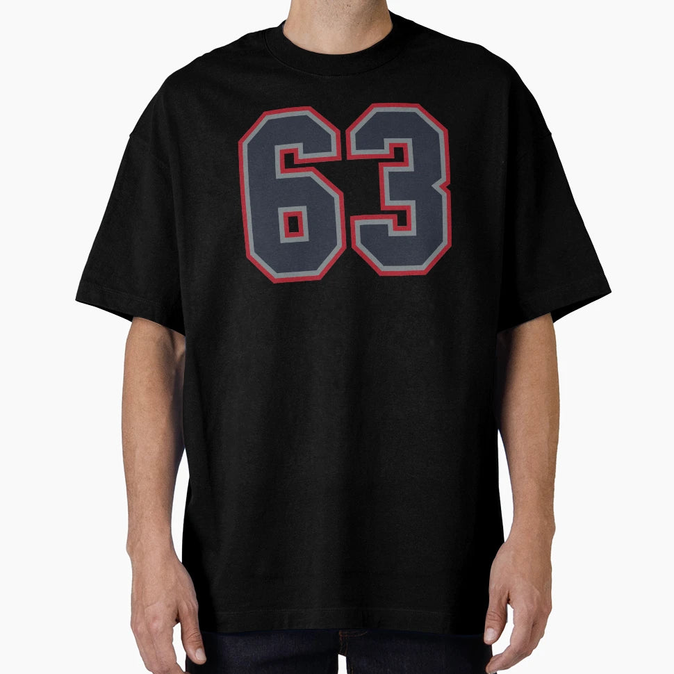 63 Navy Grey Red Sports Number Sixty T-Shirt - Unique Graphic for Adults - T-Shirt, Sweatshirt, Hoodie