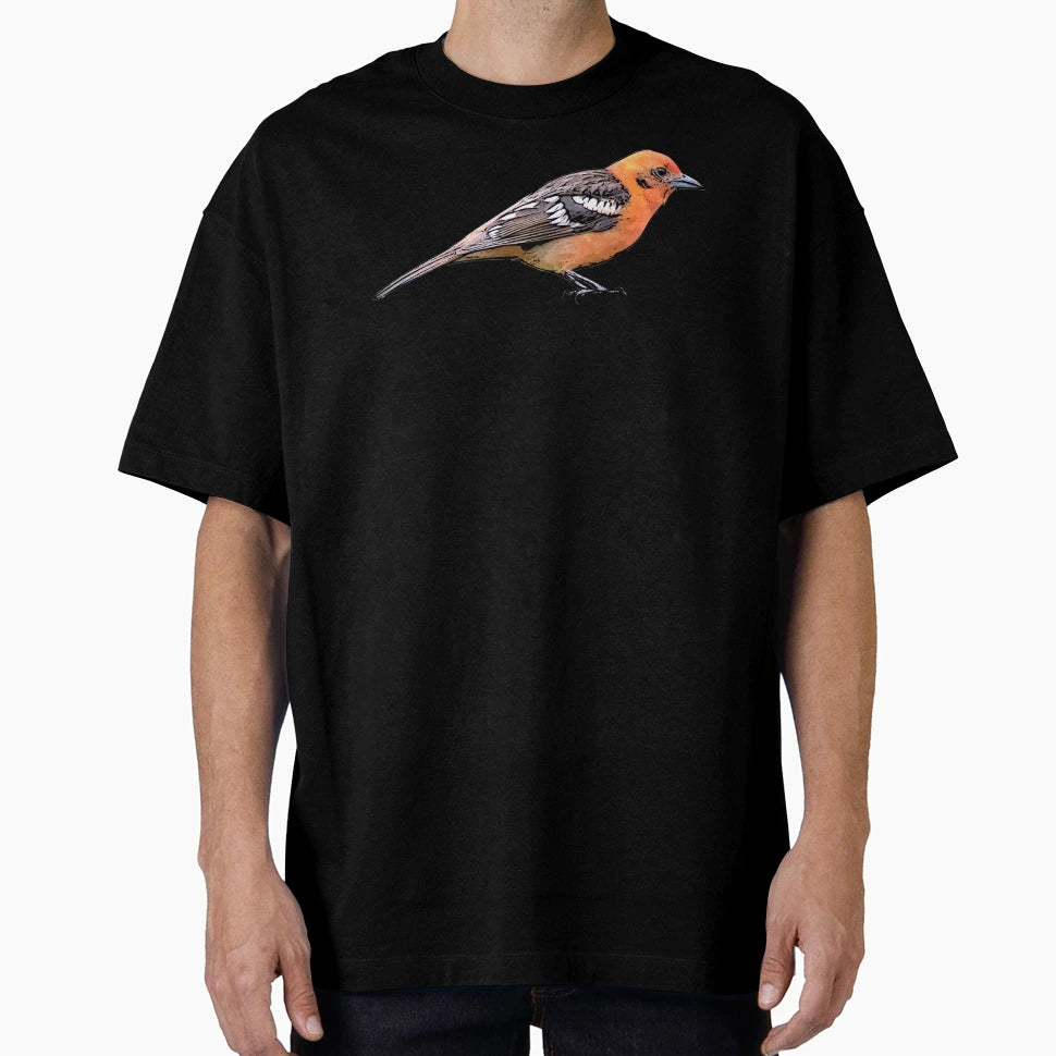 Flame Colored Tanager Black Alternate T-Shirt - Streetwear Style Men Women - T-Shirt, Sweatshirt, Hoodie