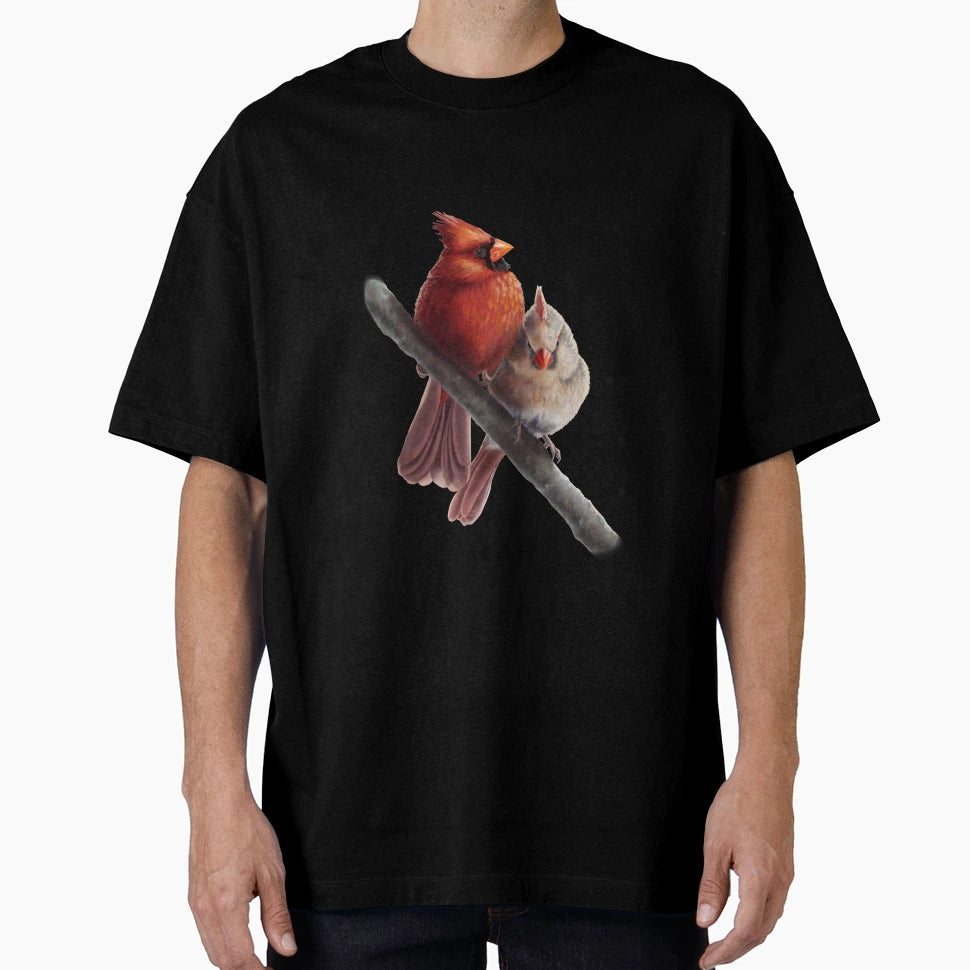 Love Birds Red Cardinals T-Shirt - Minimalist Print for Adults - T-Shirt, Sweatshirt, Hoodie