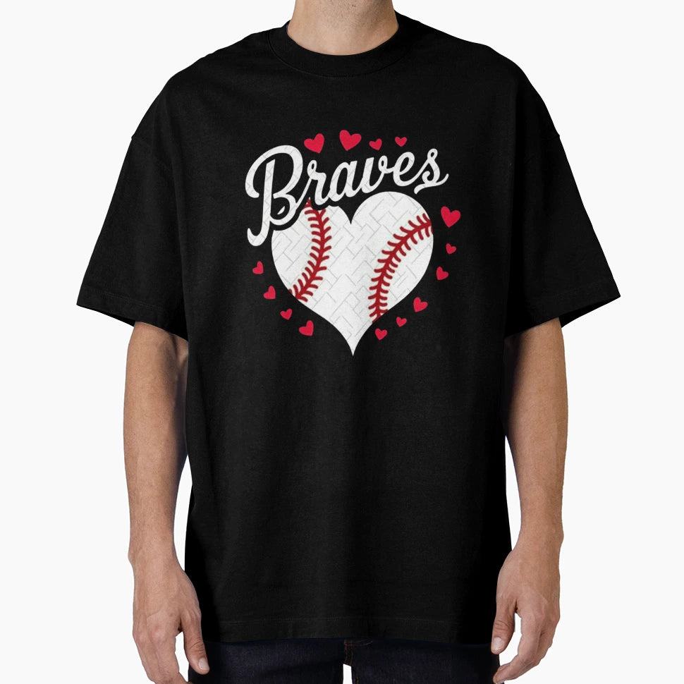 Braves Baseball Heart T-Shirt - Casual Everyday Wear Unisex - T-Shirt, Sweatshirt, Hoodie