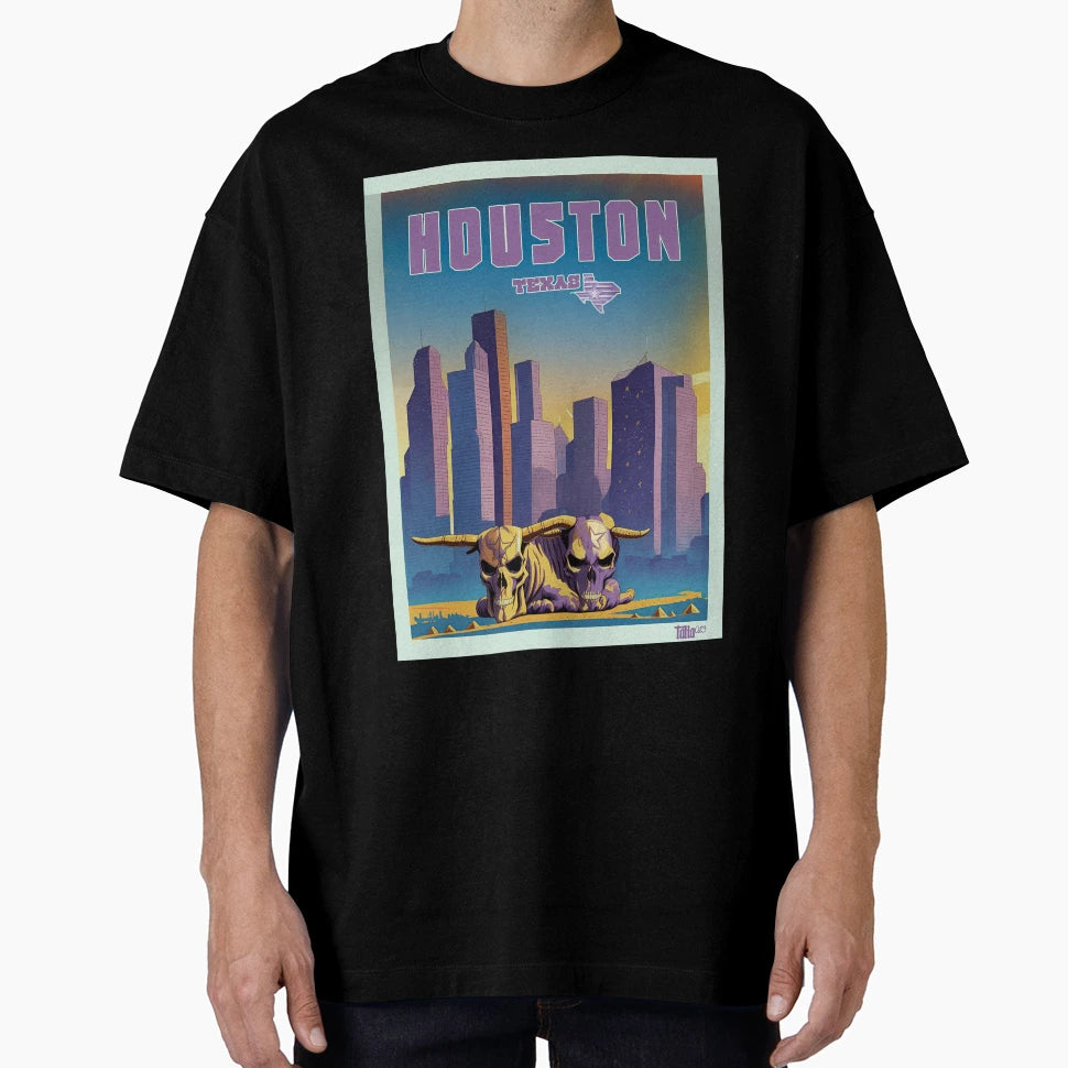 Houston Texas Purple City T-Shirt - Custom Art Print for Adults - T-Shirt, Sweatshirt, Hoodie