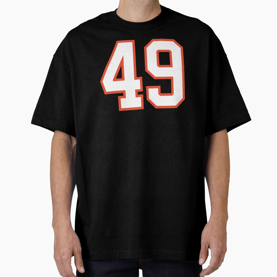 Sports Number 49 White Orange Color T-Shirt - Novelty Apparel Men Women - T-Shirt, Sweatshirt, Hoodie