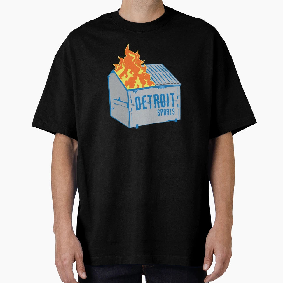 Detroit Sports Dumpster Fire T-Shirt - Aesthetic Graphic Men Women - T-Shirt, Sweatshirt, Hoodie
