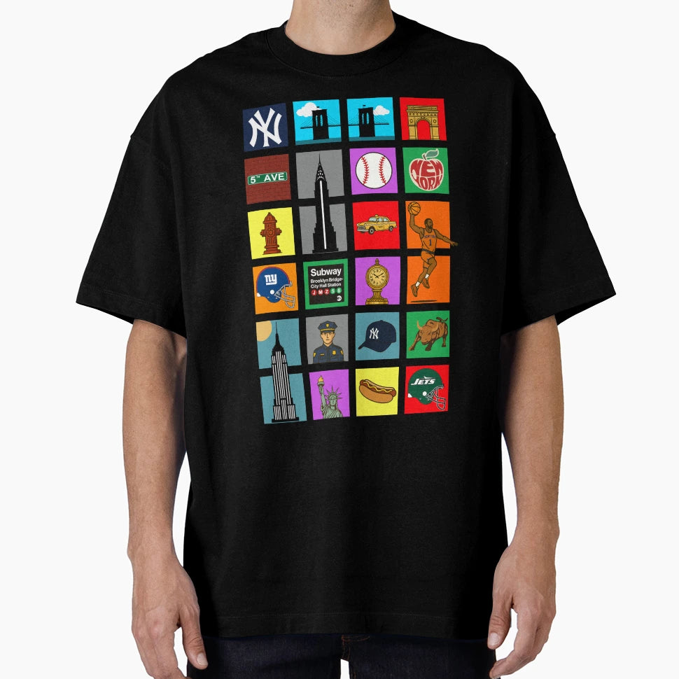 New York Icons Travel T-Shirt - Minimalist Print Unisex - T-Shirt, Sweatshirt, Hoodie
