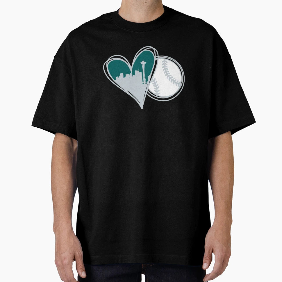 I Love Seattle Baseball City Skyline T-Shirt - Minimalist Print Unisex - T-Shirt, Sweatshirt, Hoodie