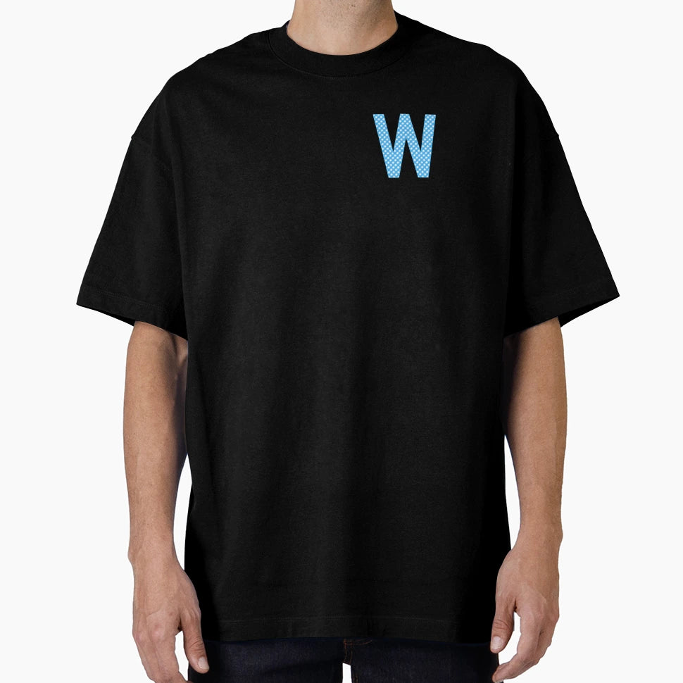 Letter W Monogram Blue And White Gingham T-Shirt - Unique Graphic Men Women - T-Shirt, Sweatshirt, Hoodie