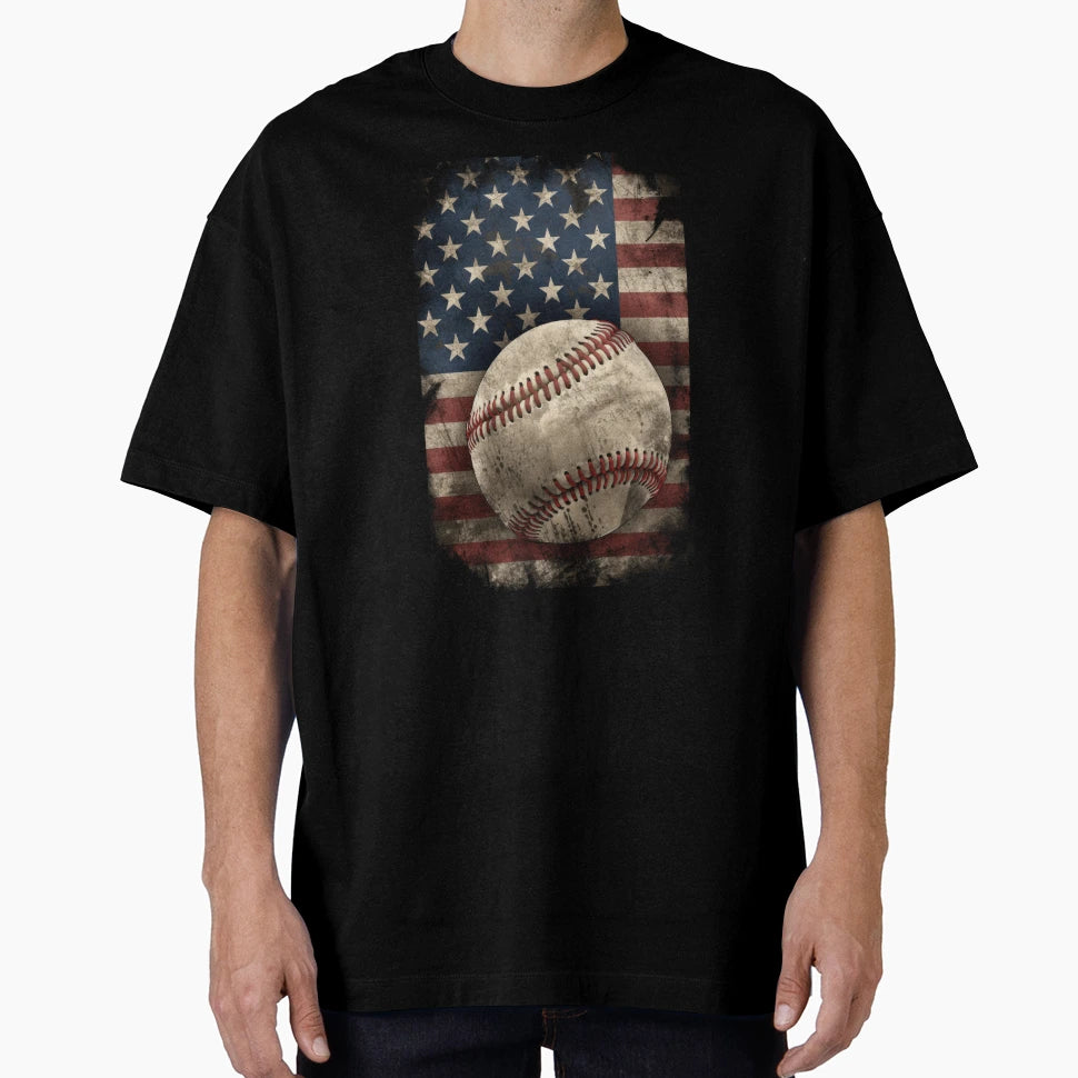 Patriotic Baseball American T-Shirt - Novelty Apparel for Adults - T-Shirt, Sweatshirt, Hoodie