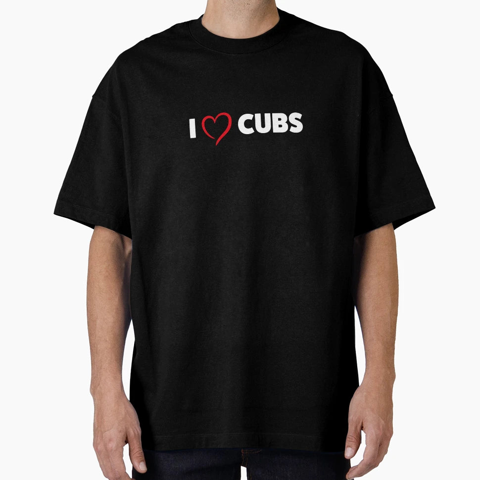 I Love Cubs Gay Typo Statement Red Heart T-Shirt - Custom Art Print Unisex - T-Shirt, Sweatshirt, Hoodie
