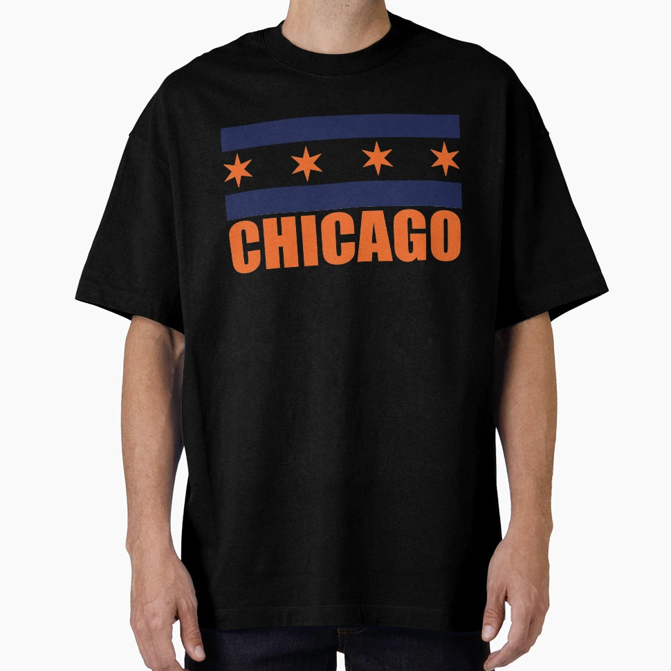 Chicago Flag Bears Colors T-Shirt - Novelty Apparel Men Women - T-Shirt, Sweatshirt, Hoodie
