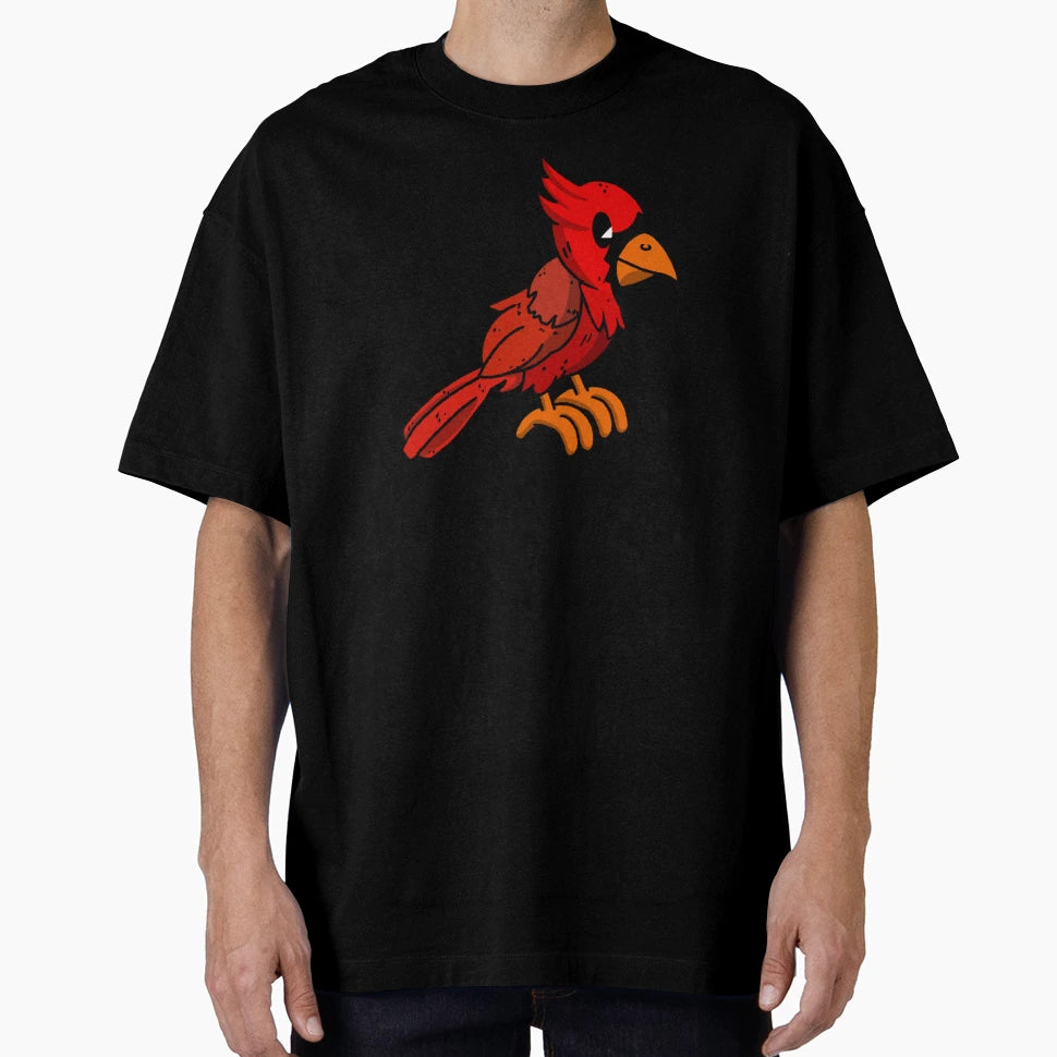 Cartoon Cardinal Bird Art T-Shirt - Custom Art Print for Adults - T-Shirt, Sweatshirt, Hoodie