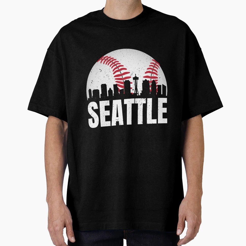Seattle Skyline Baseball Cityscap T-Shirt - Trendy Graphic for Adults - T-Shirt, Sweatshirt, Hoodie