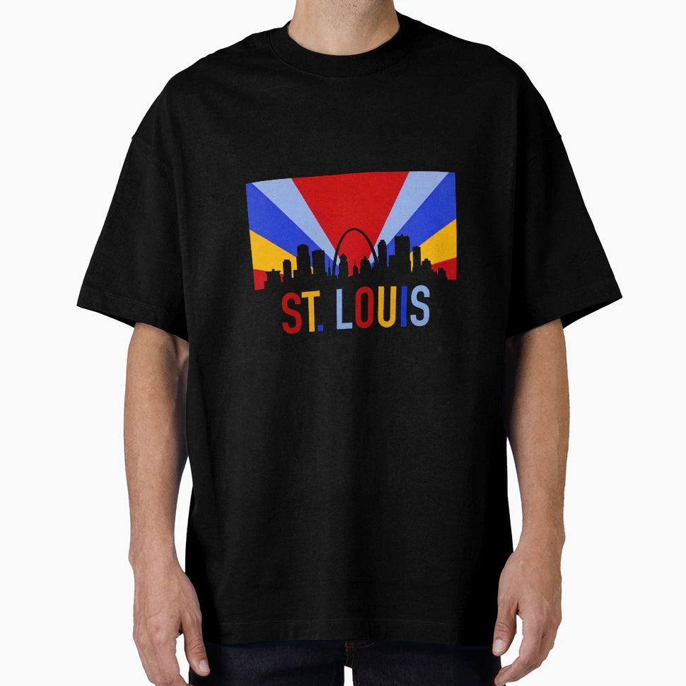 Saint Louis Red Yellow Blue T-Shirt - Custom Art Print Unisex - T-Shirt, Sweatshirt, Hoodie