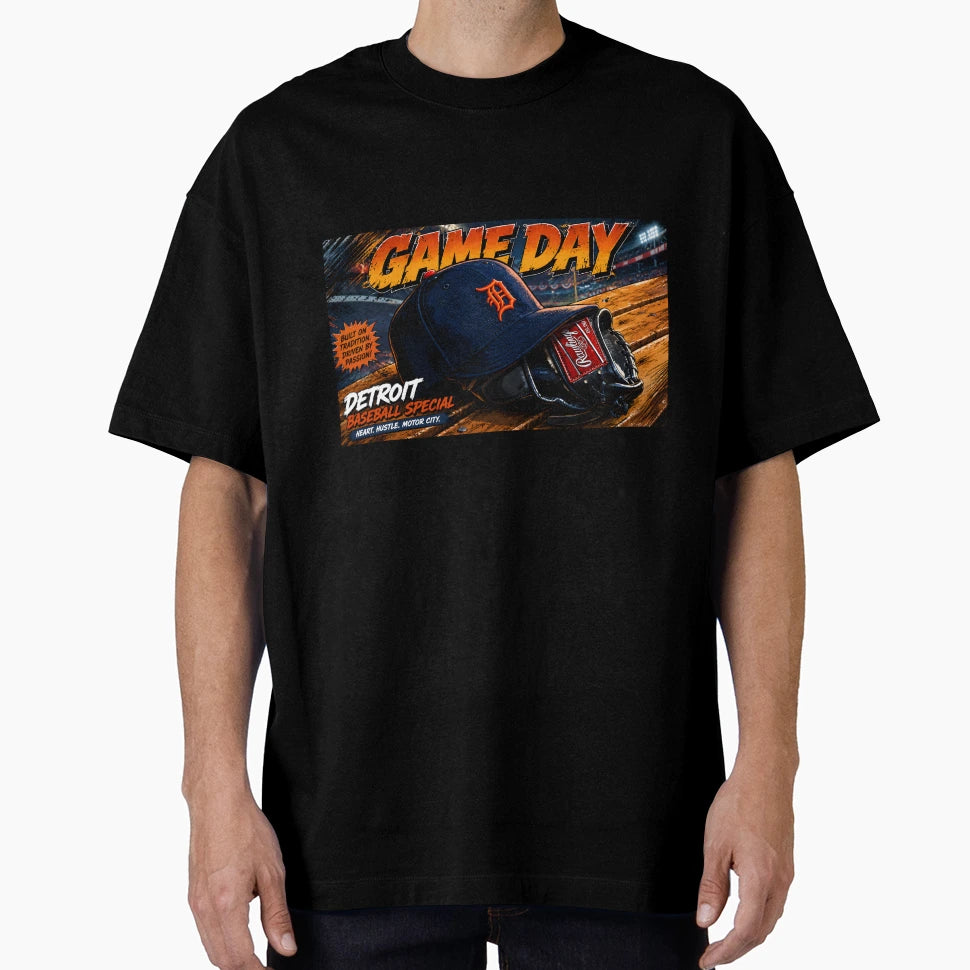 Tigers Hat And Glove T-Shirt - Casual Everyday Wear Men Women - T-Shirt, Sweatshirt, Hoodie