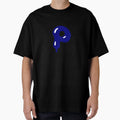 Copy Glossy Dark Blue Liquid Letter T-Shirt - Minimalist Print for Adults - T-Shirt, Sweatshirt, Hoodie