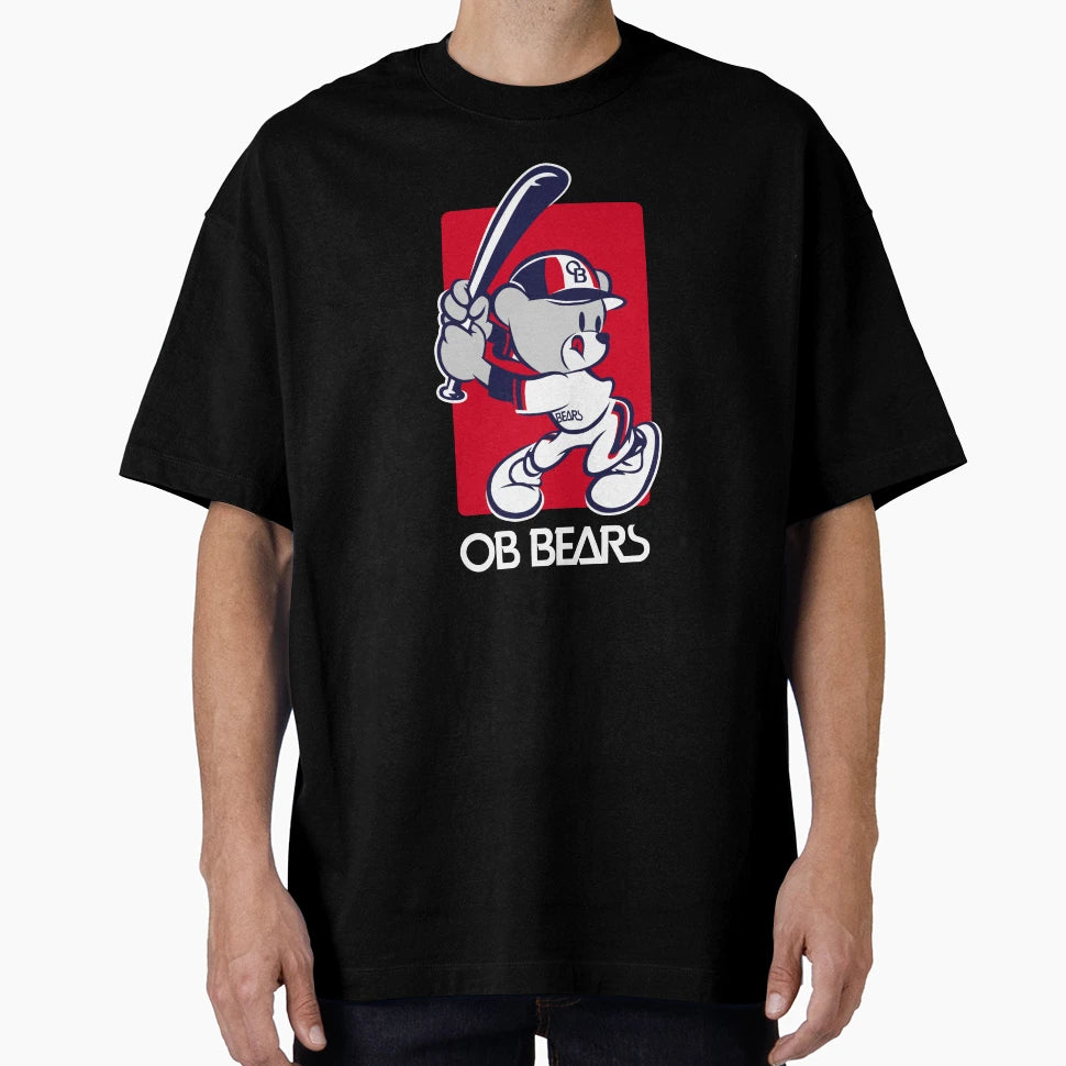 90S Batting Ob Bear Navy T-Shirt - Novelty Apparel for Adults - T-Shirt, Sweatshirt, Hoodie
