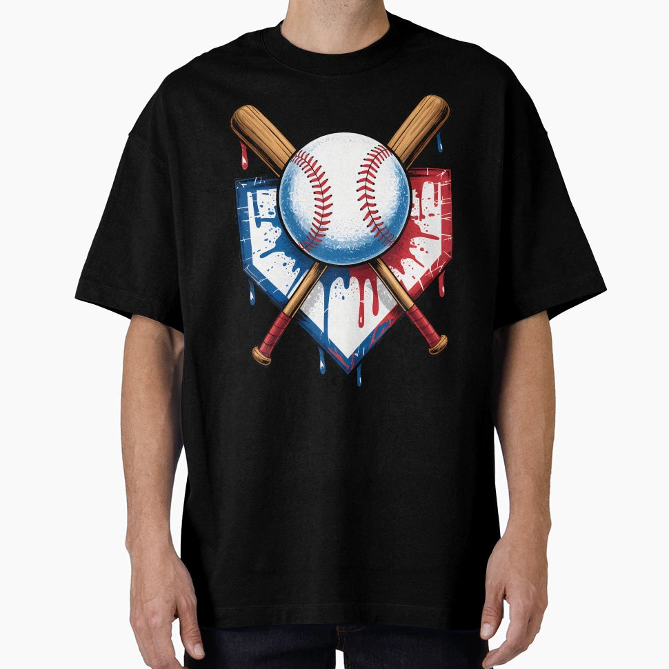 American Flag Baseball Fans Ball T-Shirt - Aesthetic Graphic for Adults - T-Shirt, Sweatshirt, Hoodie