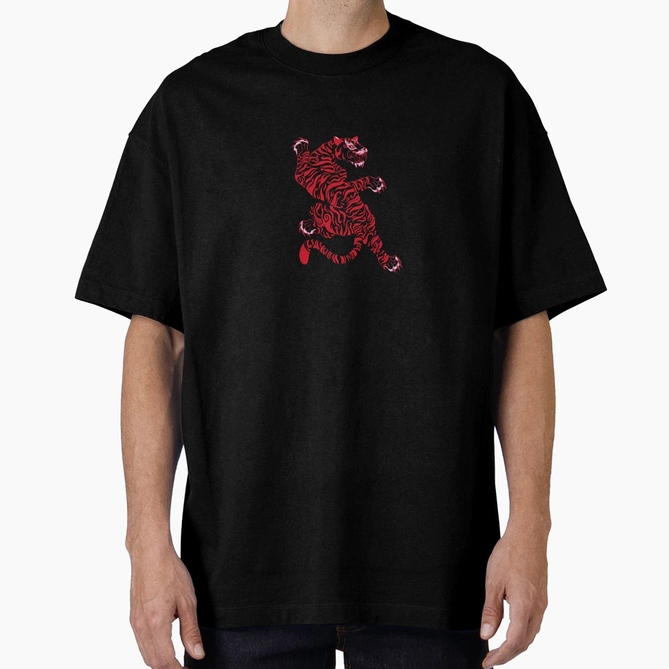 Red Growling Tiger T-Shirt - Aesthetic Graphic Men Women - T-Shirt, Sweatshirt, Hoodie