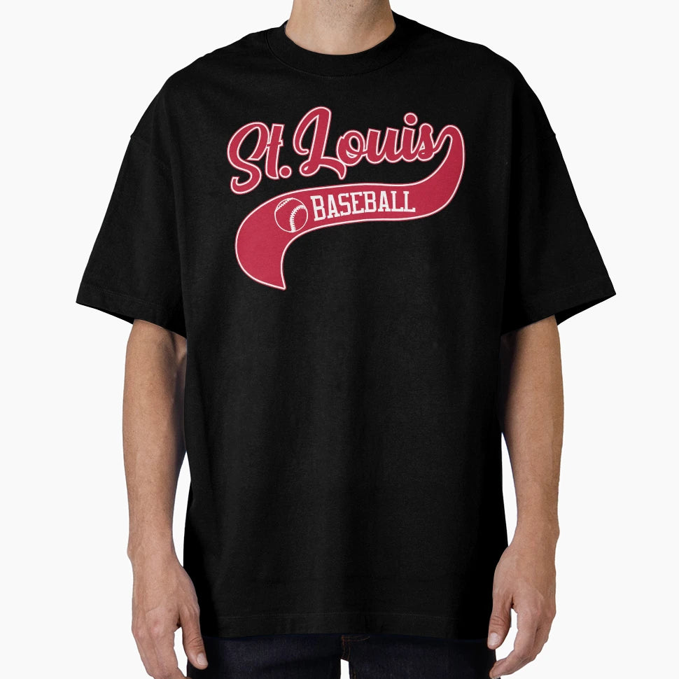St Louis Baseball Swoosh T-Shirt - Trendy Graphic Men Women - T-Shirt, Sweatshirt, Hoodie