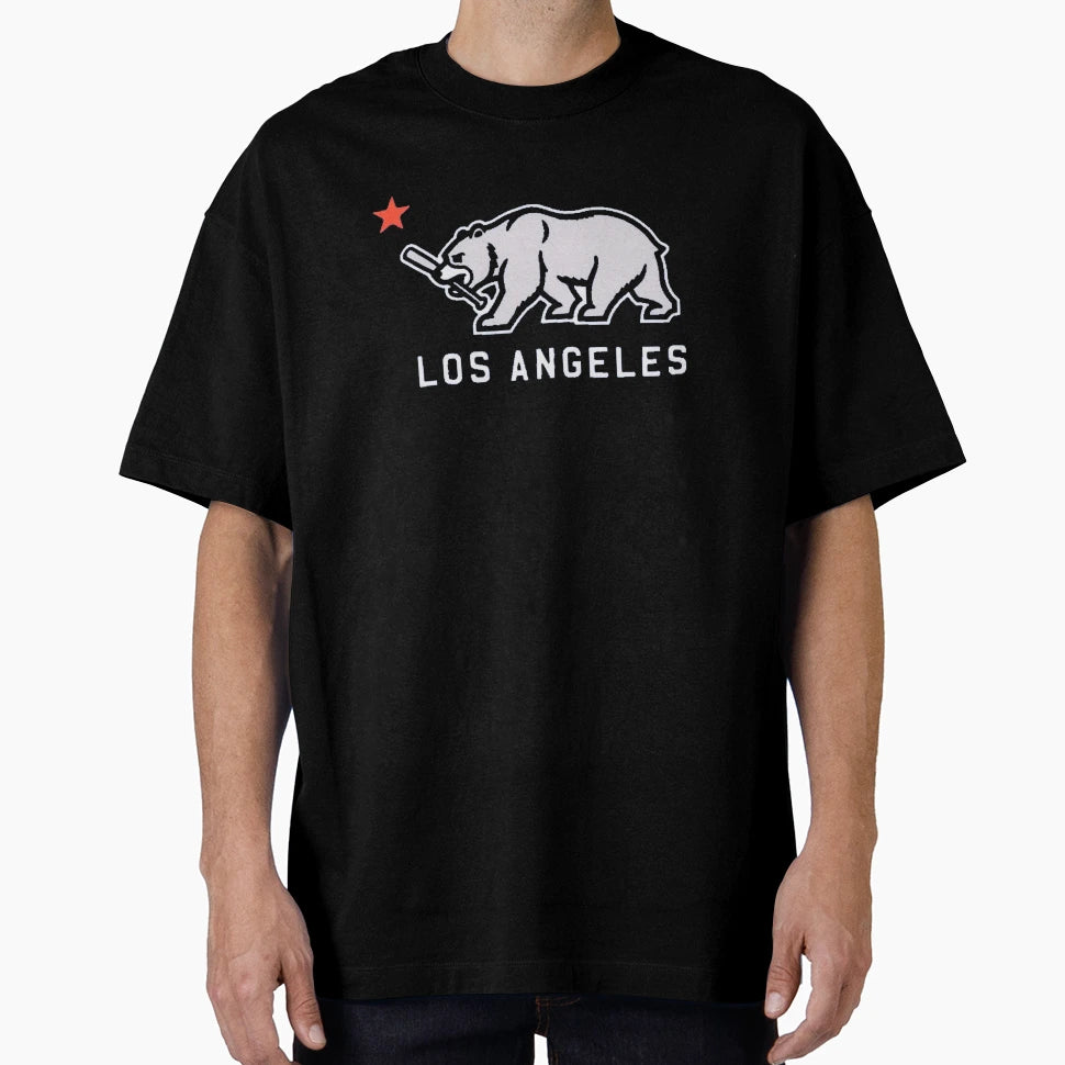 Los Angeles Baseball Bear T-Shirt - Custom Art Print Men Women - T-Shirt, Sweatshirt, Hoodie