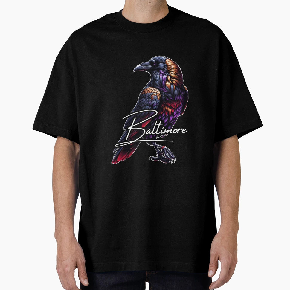 Baltimore Raven T-Shirt - Minimalist Print Men Women - T-Shirt, Sweatshirt, Hoodie