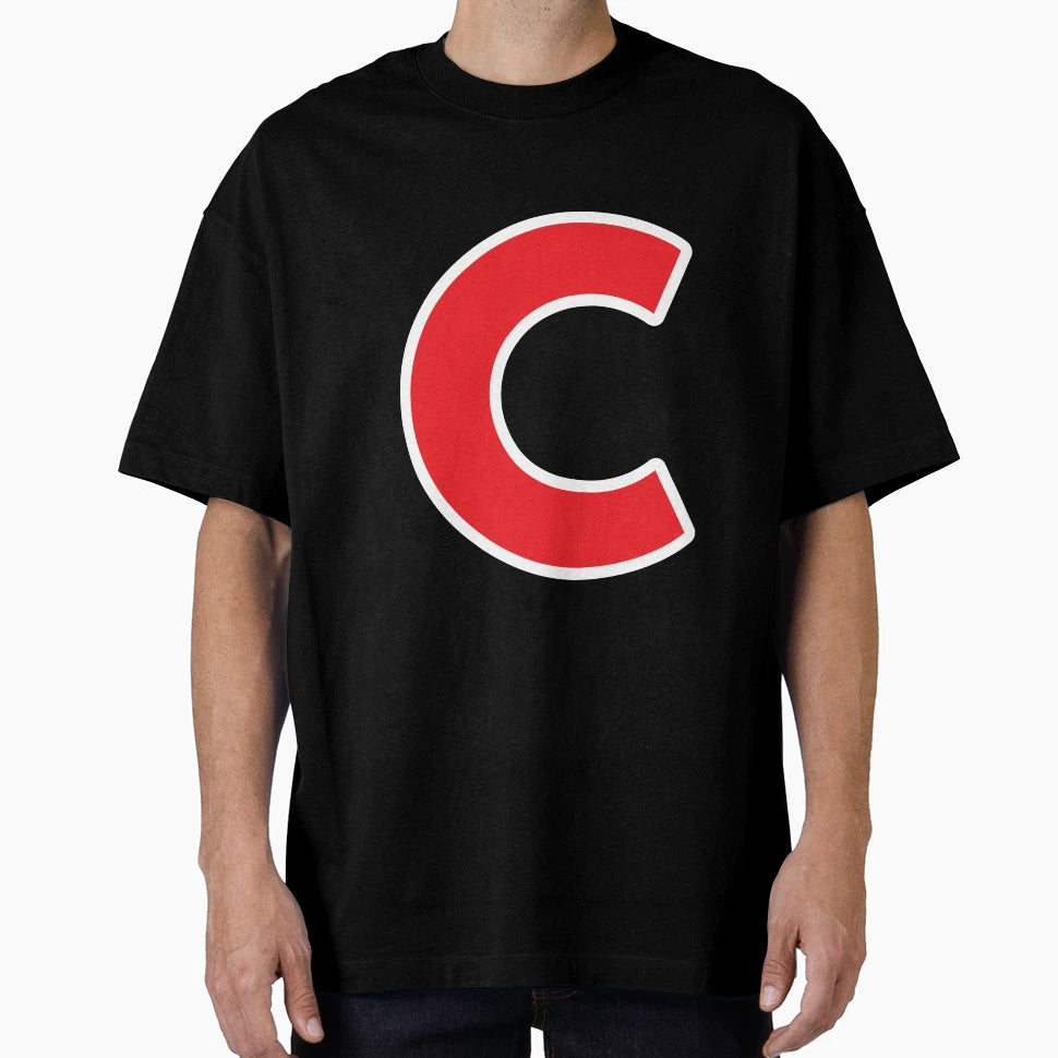 C Initial Letter C Red And White T-Shirt - Unique Graphic Men Women - T-Shirt, Sweatshirt, Hoodie