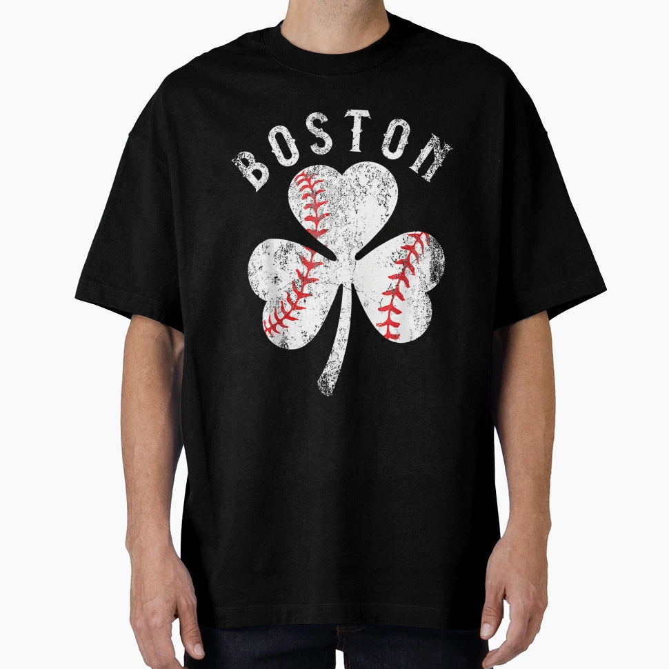 Boston Clover Baseball St Patrick T-Shirt - Trendy Graphic Unisex - T-Shirt, Sweatshirt, Hoodie