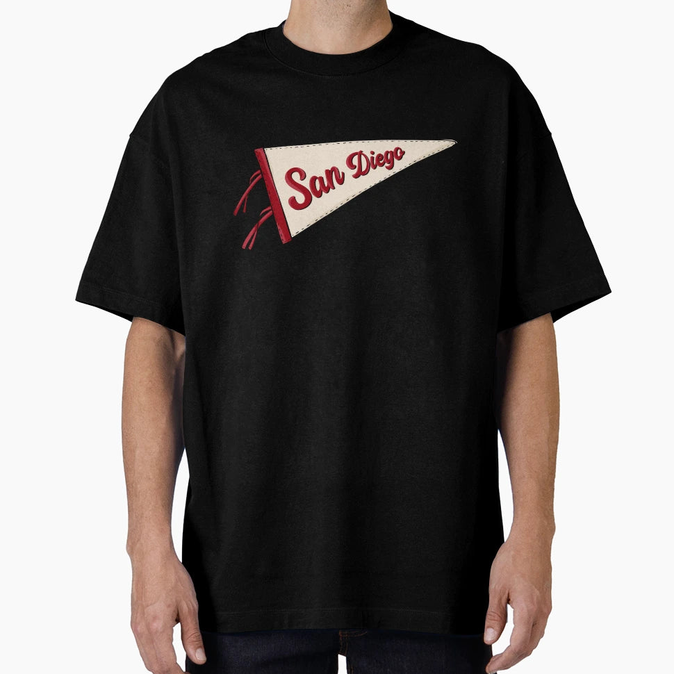San Diego Pennant Flag T-Shirt - Custom Art Print Men Women - T-Shirt, Sweatshirt, Hoodie