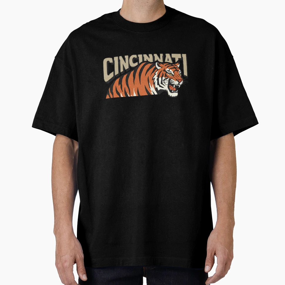 Cincinnati Bengal Tiger Logo T-Shirt - Custom Art Print Men Women - T-Shirt, Sweatshirt, Hoodie