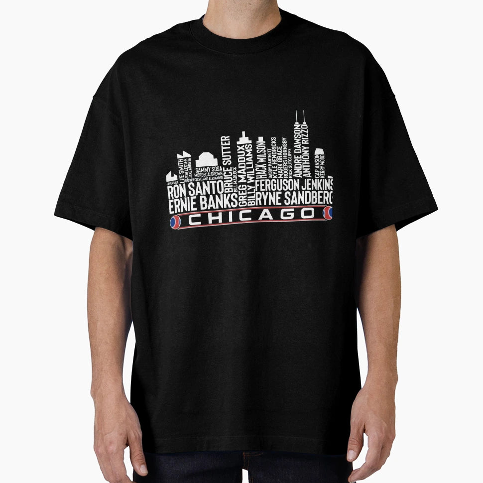 Chicago Baseball Team All Time Legends T-Shirt - Custom Art Print Unisex - T-Shirt, Sweatshirt, Hoodie