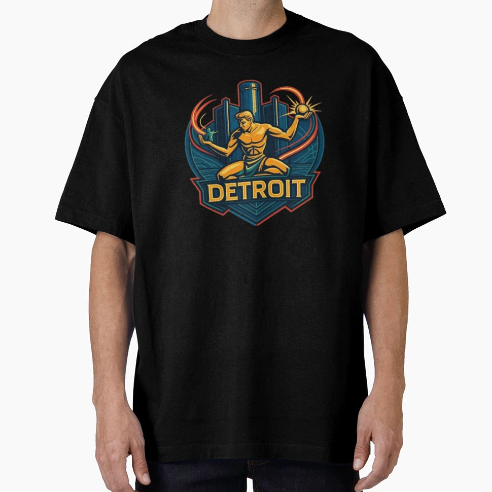 Detroit Motor City Travel Tourism T-Shirt - Custom Art Print for Adults - T-Shirt, Sweatshirt, Hoodie