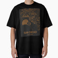 San Diego Map Art Coffee Color California T-Shirt - Unique Graphic Unisex - T-Shirt, Sweatshirt, Hoodie
