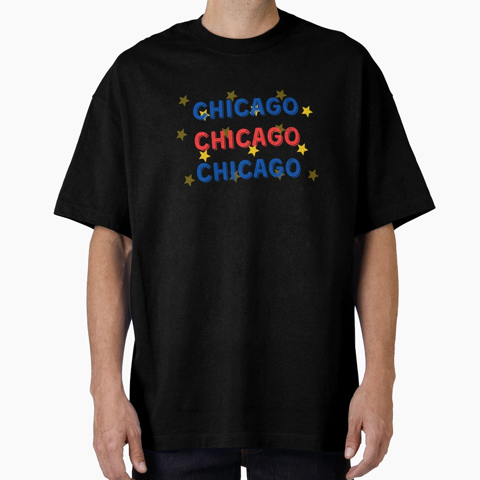 Chicago Patriotic Colors T-Shirt - Casual Everyday Wear for Adults - T-Shirt, Sweatshirt, Hoodie